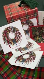 Kit Cartões de Natal Guirlanda com Laços coloridos