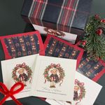 Kit Cartões de Natal Urso com Guirlanda