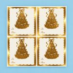 Etiquetas de/para Natal Árvore Dourada - 10 un