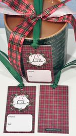 Tags de Natal - Xadrez com Guirlanda