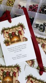 Tag Personalizada Família Lareira Natal 