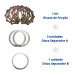 Kit Discos Embreagem Fricção + Separadores Bajaj Dominar 400