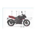 Adesivos da Carenagem Traseira Bajaj Pulsar N150 Original
