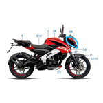 Carenagem Esquerda Farol Vermelha Bajaj Dominar 160 / 200 2023 Original