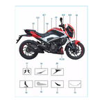 Carenagem Lateral Direita do Farol Bajaj Dominar 250 Preta Original