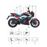 Carenagem Lateral Direita do Banco Bajaj Dominar 250 Preta Original