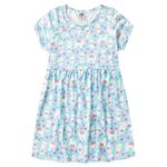 Vestido Infantil Menina 4, 6, 8 e 10 - Tecido Leve Colorido e com Estampa de Lhamas - Confortável e Divertido