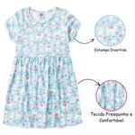 Vestido Infantil Menina 4, 6, 8 e 10 - Tecido Leve Colorido e com Estampa de Lhamas - Confortável e Divertido