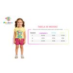 Conjunto Bebê Menina 2 Peças Blusa de Cotton e Short Canelado Sublimado Com Estampas de Morango Tamanhos 1,2,3 Colorido