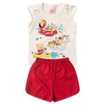 Conjunto Bebê Menina Tamanhos P, M, G Colorido 2 Peças Blusa de Cotton e Short Cotton