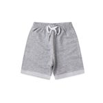 Conjunto Infantil Masculino - Camiseta Azul Estampada de Astronauta e Shorts Cinza - Tamanhos 1 a 10 Anos