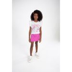 Conjunto Infantil Menina Tamanho 4,6,8 Anos - Blusa Meia Malha E Shorts Saia Moletinho
