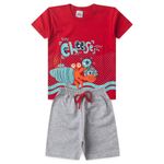 Conjunto Infantil Menino 2 Peças Camiseta  Em meia Malha E Bermuda Moletinho. Estilo & Conforto Tamanhos 1, 2, 3