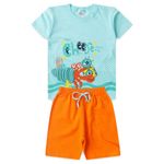 Conjunto Infantil Menino 2 Peças Camiseta  Em meia Malha E Bermuda Moletinho. Estilo & Conforto Tamanhos 1, 2, 3