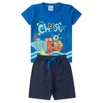 Conjunto Infantil Menino 2 Peças Camiseta  Em meia Malha E Bermuda Moletinho. Estilo & Conforto Tamanhos 1, 2, 3