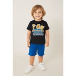 Conjunto Infantil Menino 2 Peças Camiseta Em Meia Malha E Bermuda Moletinho- Tamanhos 4,6,8 Anos