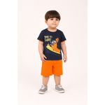 Conjunto Infantil Menino 2 Peças Camiseta Meia Malha  E Bermuda Moletinho Tamanhos 1, 2, 3 Anos