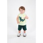Conjunto Infantil Menino 2 Peças Regata Em Meia Malha E Bermuda Moletinho Tamanhos P, M, G
