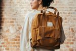 Mochila Retangular Lona Caramelo