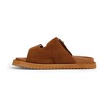 Sandália Slide Fivela Camel