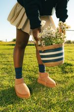 Bota Plataforma Luna Camurça Camel