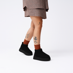 Bota Plataforma Luna Camurça Black