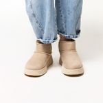 Bota Plataforma Luna Camurça Crochê