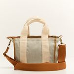 Bolsa Mini Tote Crochê Listras Verdes