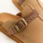 Sandália Mule Clog Camurça Nozes