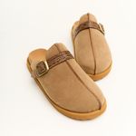 Sandália Mule Clog Camurça Nozes