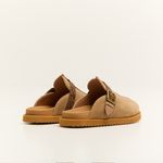 Sandália Mule Clog Camurça Nozes