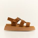 Sandália Pescadora Flat Camurça Camel