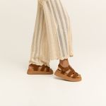 Sandália Pescadora Flat Camurça Camel