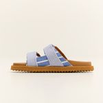 Sandália Slide Laço Blue Stripes