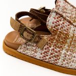 Sandália Mule Clog Xadrez Tweed