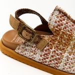 Sandália Mule Clog Xadrez Tweed