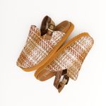 Sandália Mule Clog Xadrez Tweed