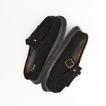 Mocassim Mule Clog Franja Camoscio Black