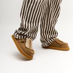 Mocassim Mule Clog Franja Camoscio Nozes