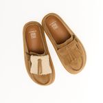 Mocassim Mule Clog Franja Camoscio Nozes