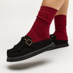 Mocassim Mule Clog Franja Camoscio Black