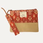 Kit Bolsa Necessaire + Marcador de Página Ikat Cúrcuma