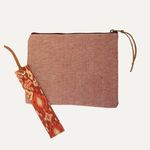 Kit Bolsa Necessaire + Marcador de Página Ikat Cúrcuma