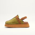 Sandália Mule Clog Plataforma Oliva