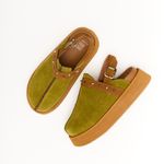 Sandália Mule Clog Plataforma Oliva