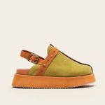 Sandália Mule Clog Plataforma Oliva