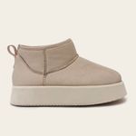 Bota Plataforma Luna Camurça Crochê