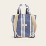 Bolsa Mini Tote Alças duplas Rayas Blue