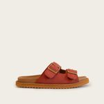 Sandália Slide Fivela Suede Marsala