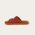 Sandália Slide Fivela Suede Marsala